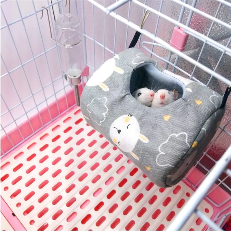 

New Hamster Cages Life Nest Spring Little Pet Canvas Hammock Hedgehog Chinchilla Guinea Pig Hanging House Small Animal Products