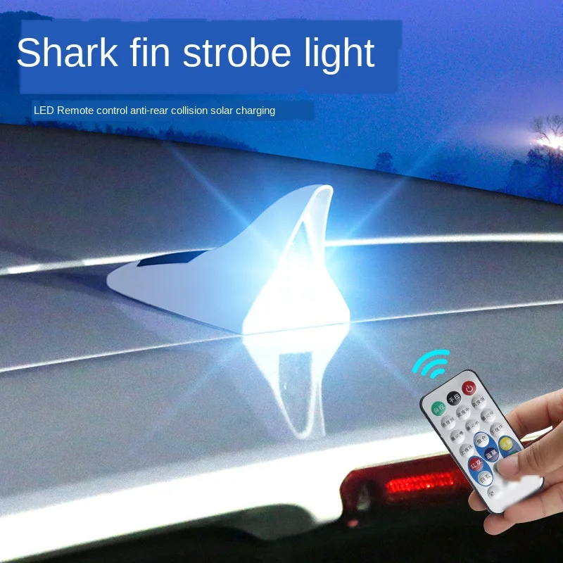 

Solar Power Vehicle Retrofit Shark Fin Antenna Decoration Breathing Flash Light Anti-Collision Led Warning Roof Light