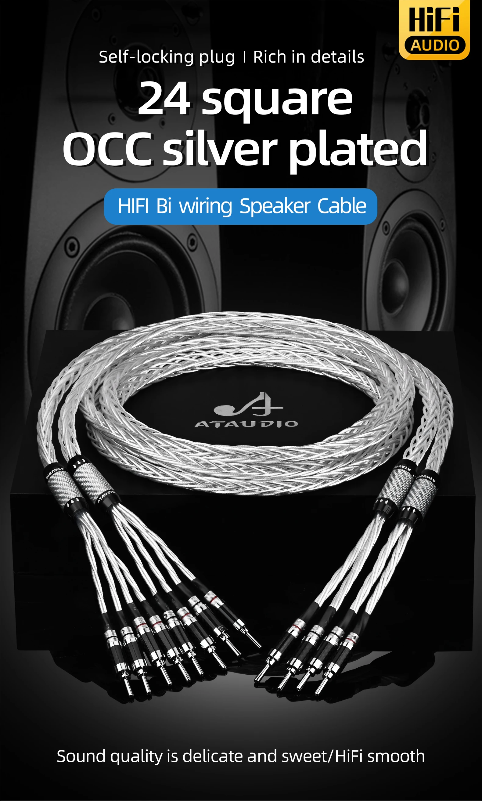 Hifi Bi-wiring Split Speaker Cable Hifi 