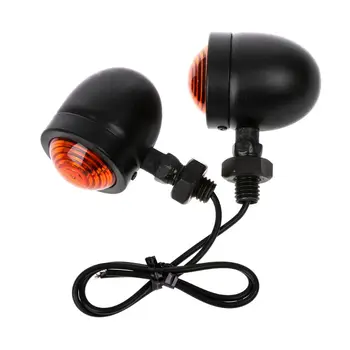 

1 Pair Motorcycle Turn Signal Indicator Light Amber Motorbike Blinker Headlight 12v Indicator lamp Bullet Chrome