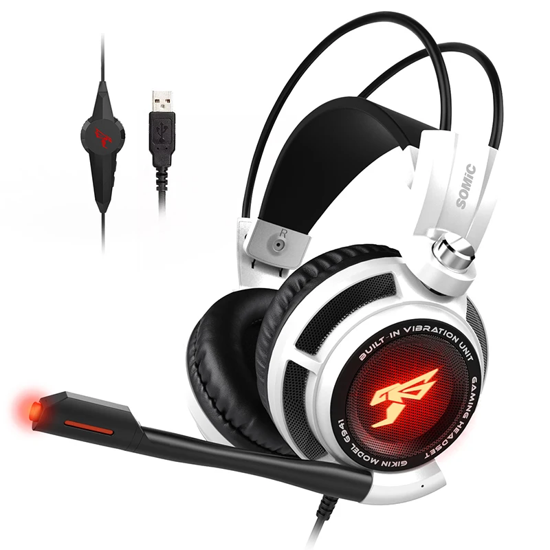 

Head-mounted Gaming Headset Somic G941 Surround Sound Comfortable Virtual Stereo With Microphone Headphone Self-adjustable Cool