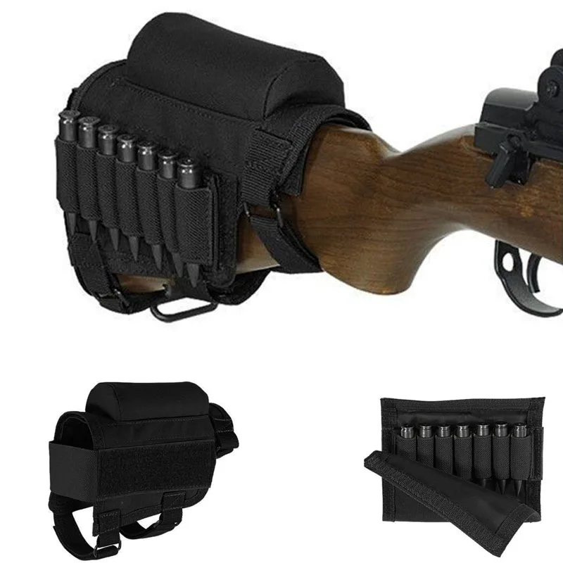 Tactical Military Airsoft Butt Stock Rifle Ammo Pouch Buttstock Pack Bag Cheek Pad Rest Shell Mag Pocket Magazine Bandolier | Спорт и