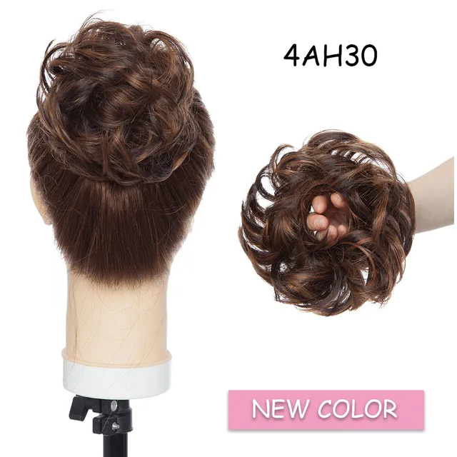 BENEHAIR Messy Hair Bun Scrunchy Curly Hair Chignon Women Chignon Synthetic Hair Extensions Updo Donut Hairpieces Fake Hair 4AH30