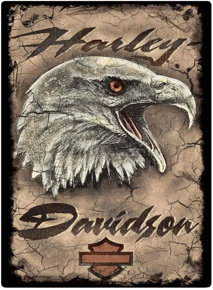 

vintage Davidson eagle card embossed tin sign, 20x30cm