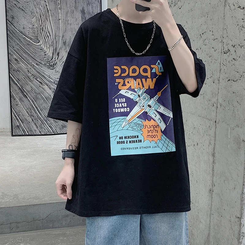 

Aircraft Print T Shirts Mens Summer Tops Graphic Tees for Men Plus Size Streetwear Billie Eilish Style Oversized T Shirts Cotton