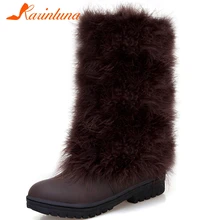 Karinluna/ г., большие размеры 46, русская зимняя теплая плюшевая обувь женские зимние ботинки женская обувь зимние ботильоны женская обувь