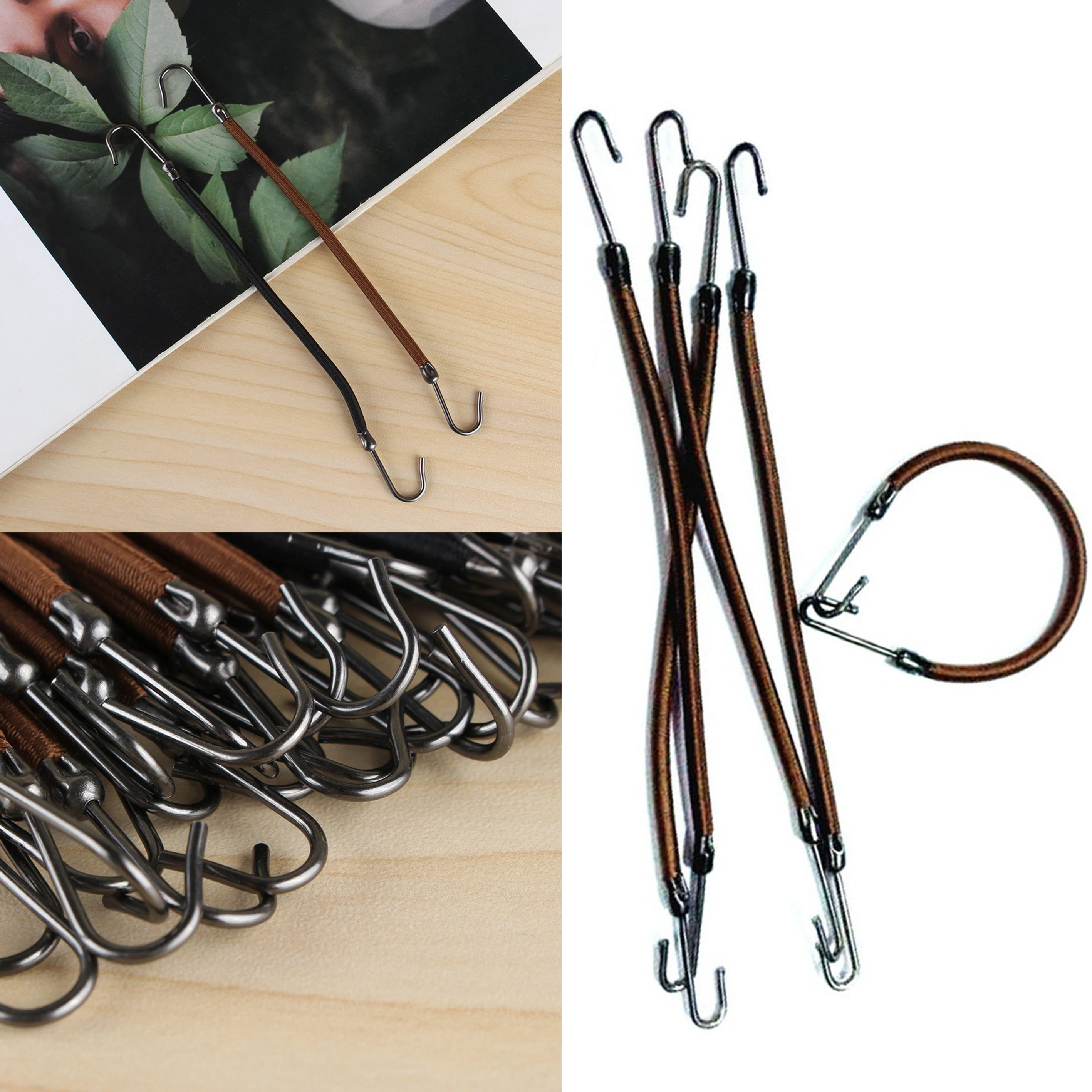 5pcs Fashion Rubber Bands Hooks Hair Styling Ponytail Hooks Holder Bungee Bands star hair clips