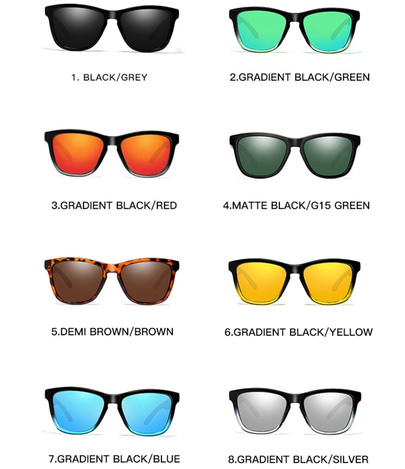 Квадратные поляризованные солнцезащитные очки для мужчин и женщин, солнцезащитные очки для мужчин и женщин, винтажные дизайнерские женские и мужские солнцезащитные очки - Цвет линз: random color 071