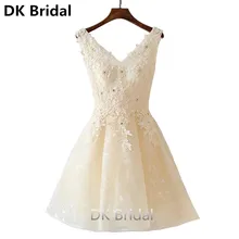 Новое поступление; пикантные туфли с v-образным вырезом и коротким/мини-платья для возвращения на родину с аппликацией женское платье для особых случаев Платья для выпускного