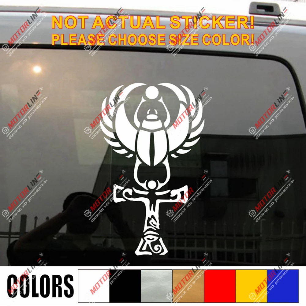 Scarab Beetle египетская наклейка Sticker Eye of Horus Ankh Car Vinyl выберите размер и цвет |