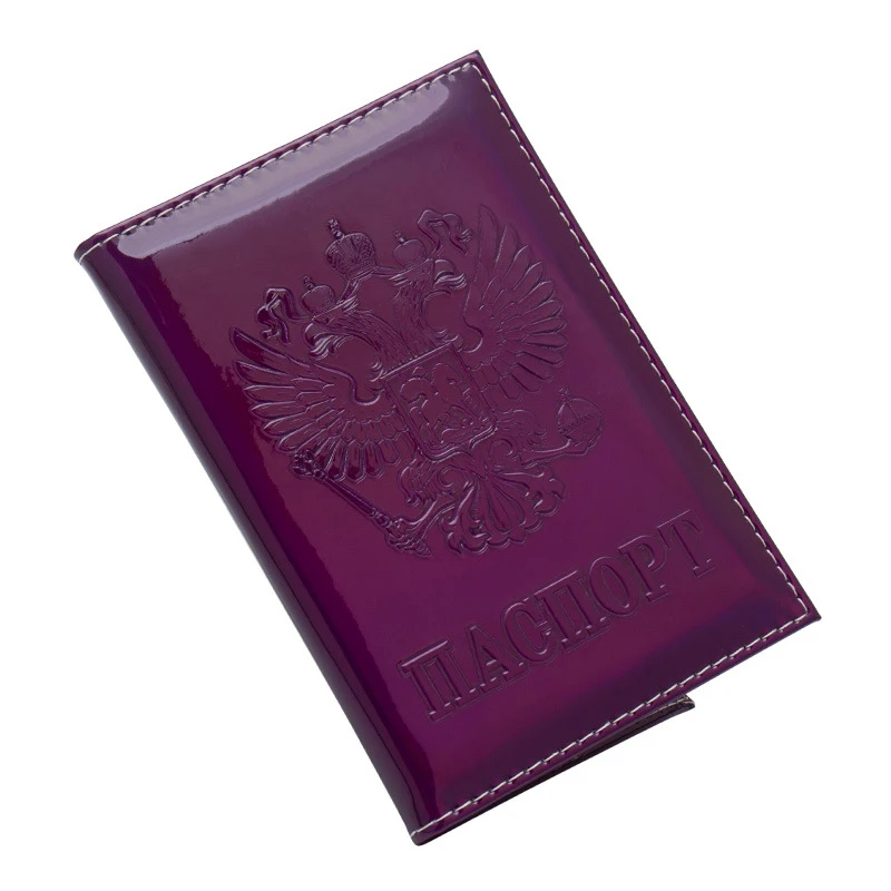 Мода Россия лазерное зеркало зажим для билета держатель новые женские креативные повседневные Путешествия простой портативный Обложка для паспорта сумка - Цвет: Фиолетовый