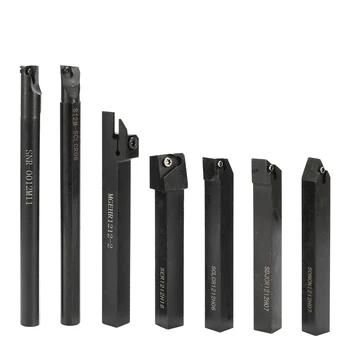 

Hot 12mm Shank 7PCS With Blue Carbide Insert Wrench DIY Set Metal Steel Lathe Boring Bar Holder Lathe Turning Tool