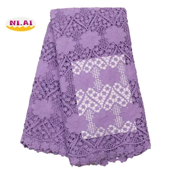 

NIAI African Guipure Lace Fabric Embroidered Nigerian Lacs Fabrics Bridal 2020 High Quality French Cord Lace Fabric XY3110B-6