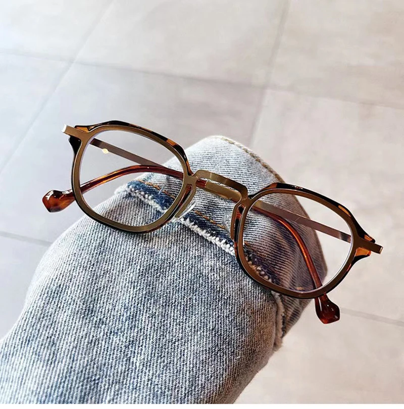 SHAUNA Retro TR90 Metal Square Women Optical Glasses Frame Fashion Anti Blue Light Spring Hinge Men Blue Eyeglasses Frame blue light blocking glasses