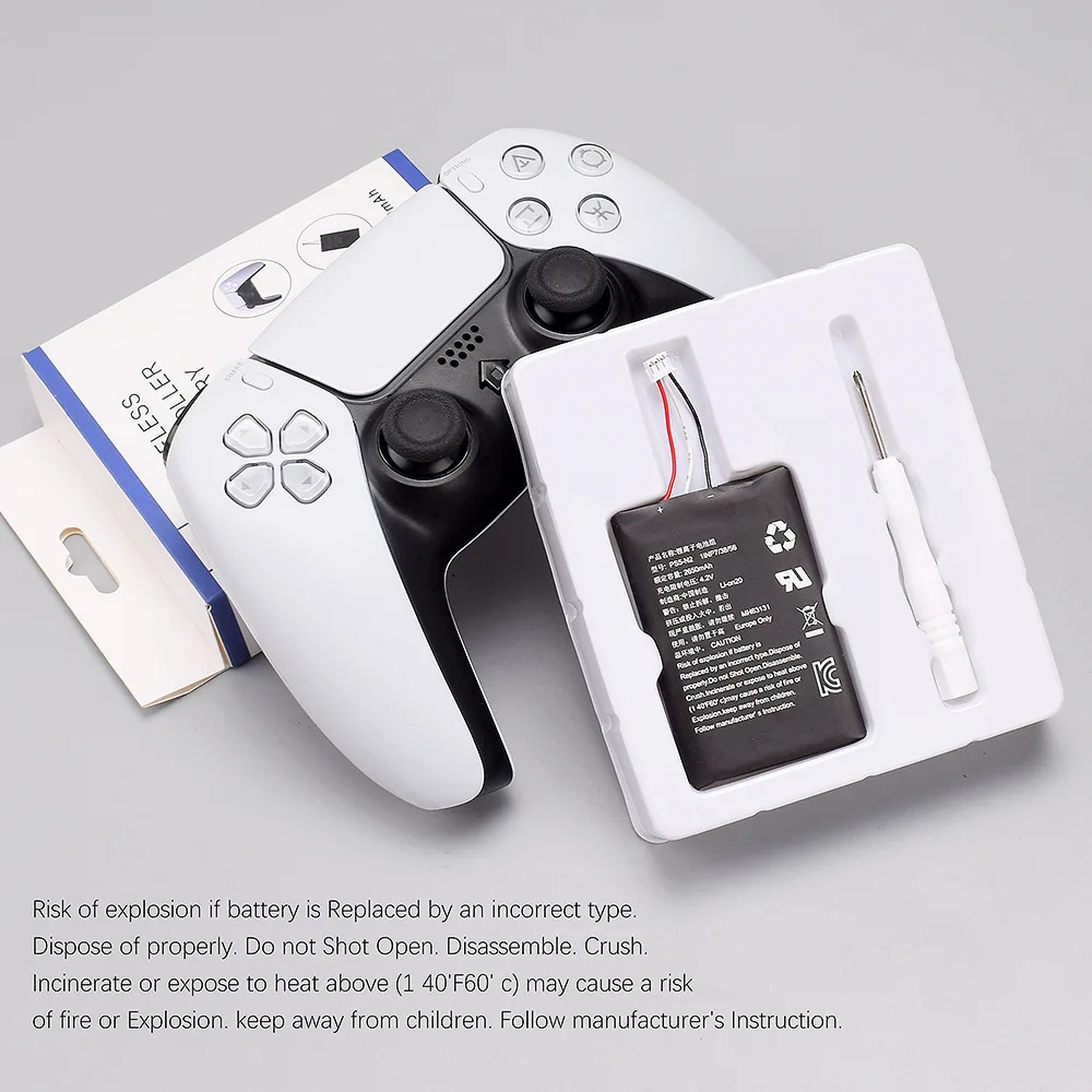 For Ps5 Controller Battery Large Capacity Batteries 2600mah Game Gamepad Battery For Playstation