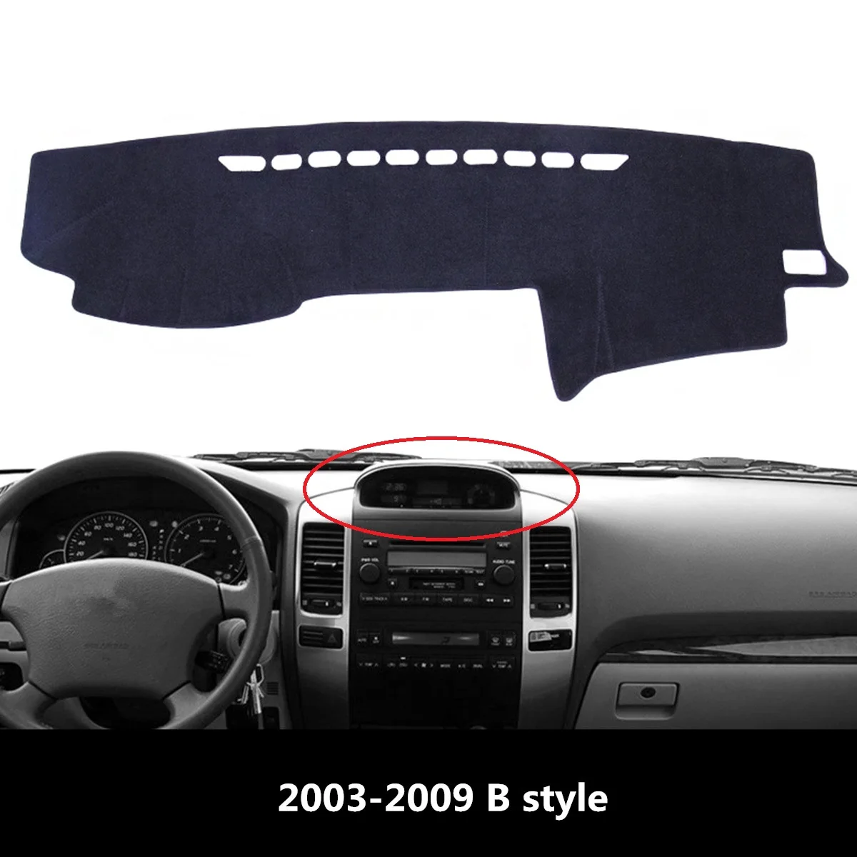 Для Toyota Prado 120 2003 2004 2005 2006 2007 2008 2009 приборной панели коврик против светильник