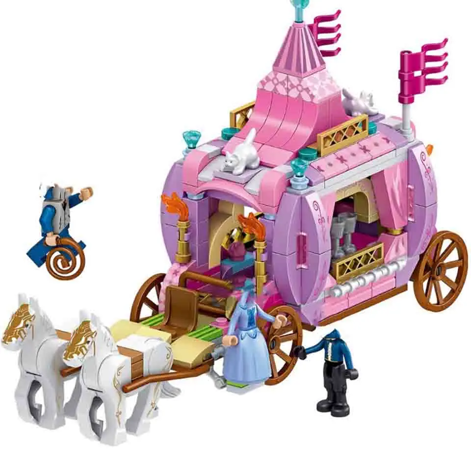 

Windsors Castle Princess Royal Carriage Building Blocks Toy Cinderella Princess Blocks Bricks Compatible legoinglys Girl Series