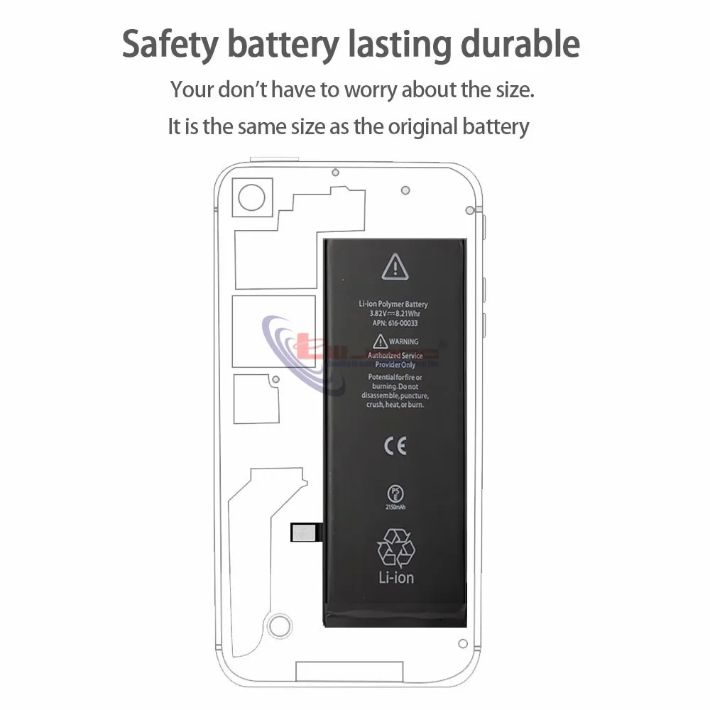 5 шт. 2150 мАч/3350 мАч батарея для iPhone 6 6 plus 6s 6s плюс большой емкости полимерная внутренняя сменная батарея батареи+ Инструменты