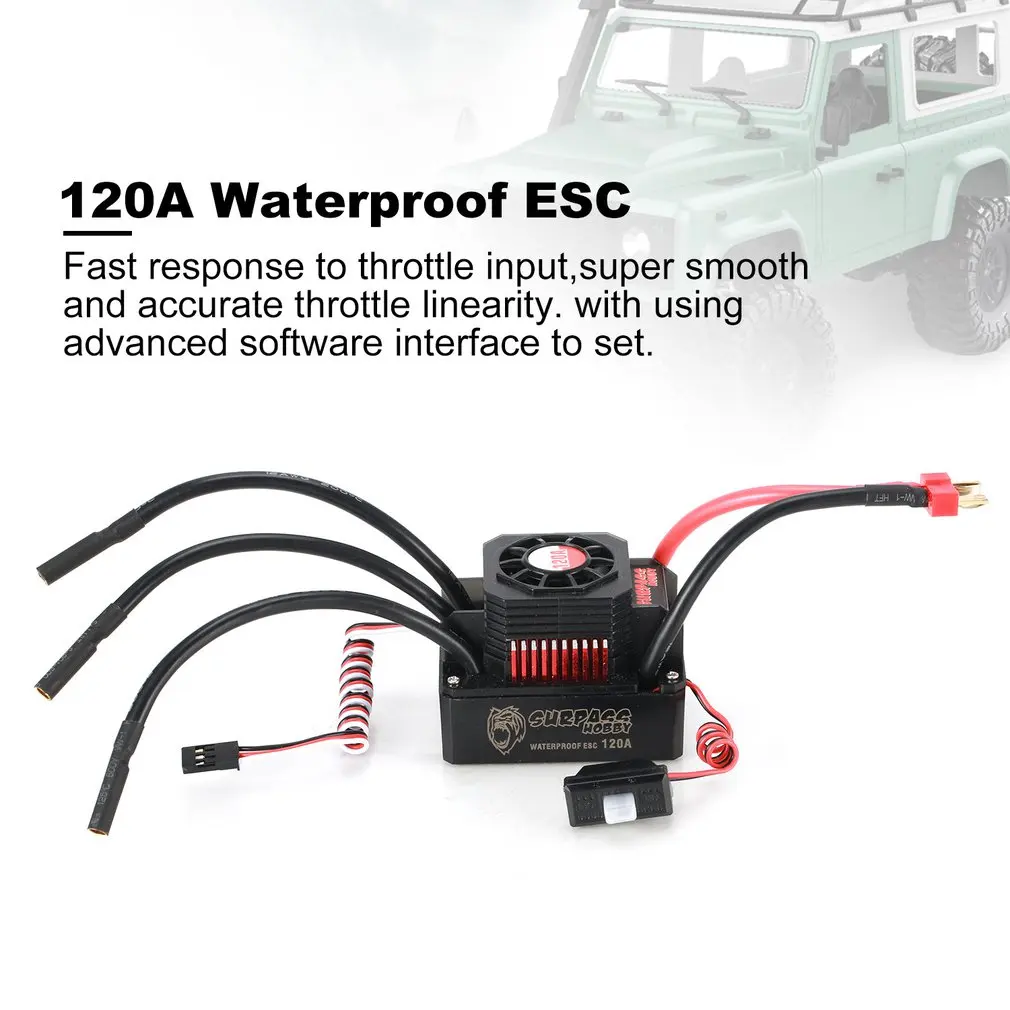 SURPASSHOBBY KK 3670 2650KV бесщеточный двигатель с 120A водонепроницаемый ESC для 2S 1:8 гоночный Дрифт модель автомобиля с радиатором