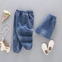 Детская одежда; джинсовые брюки для мальчиков; сезон весна-осень; коллекция года; Модные осенние детские повседневные брюки; обтягивающие брюки в западном стиле для детей