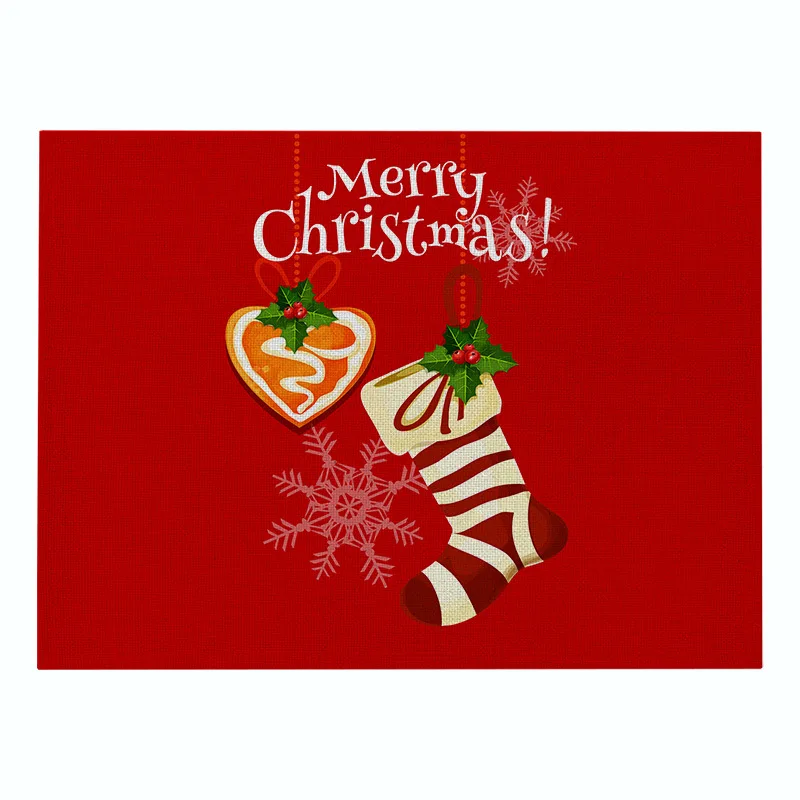 Elife Merry Christmas скатерти узор 42*32 см Лен красный снеговик украшения кухни Кофейня