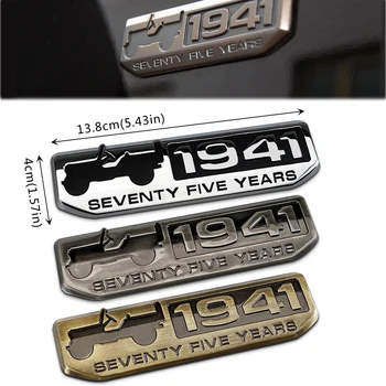 

1PC Fashion 3D Metal 1941 Stickers Car Front Grille Emblem Badges Decal For Jeep Patriot Liberty Wrangler 1941 Logo Car Stickers