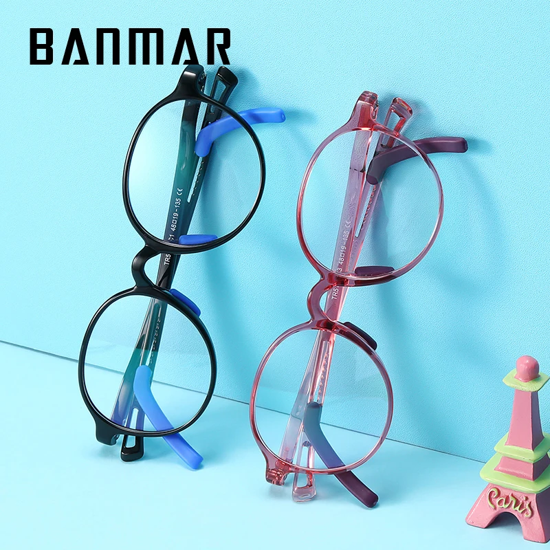

BANMAR Child Acetate Anti Blue Light Glasses Frame Optical Myopia Eyeglasses Frames For Girls Kids Boy Cute Eyewear Frame