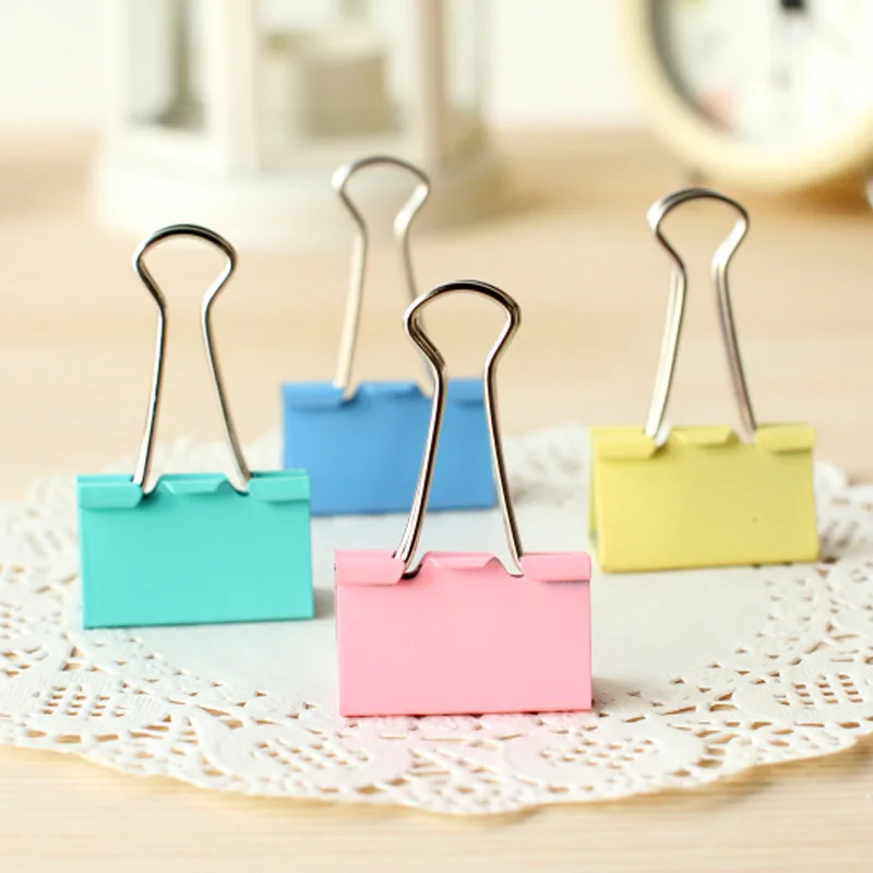 24 pcs Colour Long Tail Clip 32mm Swallow Test Paper Data Binder Bill Office Stationery Manufacturer Direct Sales | Канцтовары для