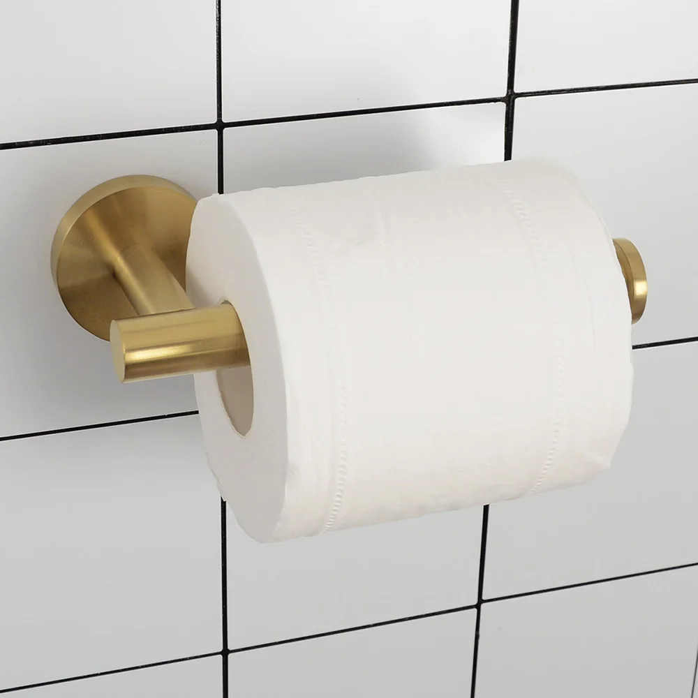 Bathroom accessories 304 stainless steel toilet paper holder simple round paper rack wall mounted Lavatory toilet hook