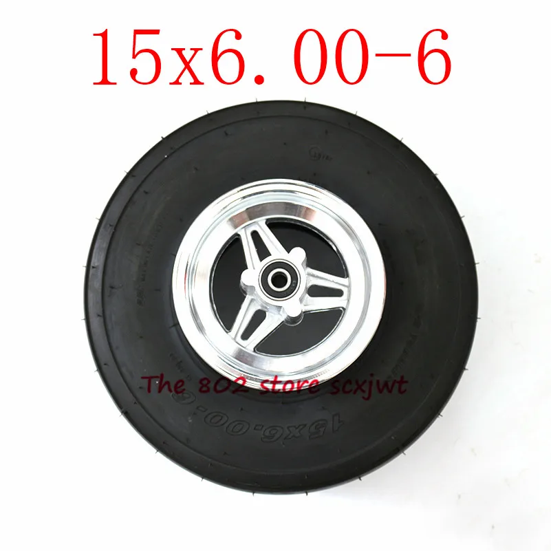 Размер 15x6. 00-6 прямые колеса для газона и сада 15X6-6 дюймов 168CC Karting Go Kart колеса мотоцикла обод с бескамерной шины