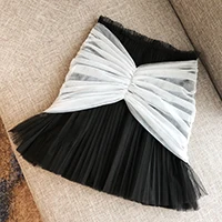 Высокое качество новейший дизайнер юбка женская складка марлевая плиссированная юбка - Цвет: Белый