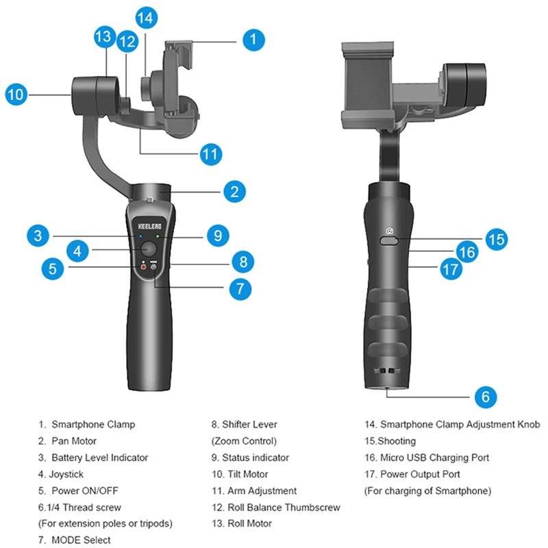 KEELEAD 3 оси карданный Стабилизатор Ручной смартфон для iPhone 11 X Xs Max samsung S8 S9 Xiaomi huawei P30 Go pro Экшн-камера