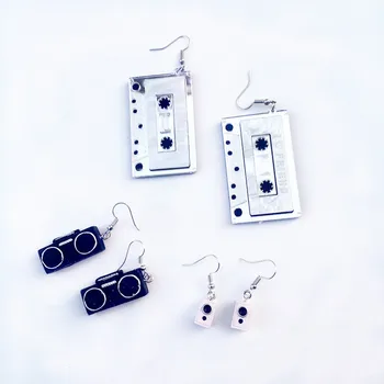 

Vintage Lovely Cool Mini Tape Stereo Funny Radio Drop Earrings for Women Girls Exaggerated Hip Hop Dangle Earrings Brincos 2020
