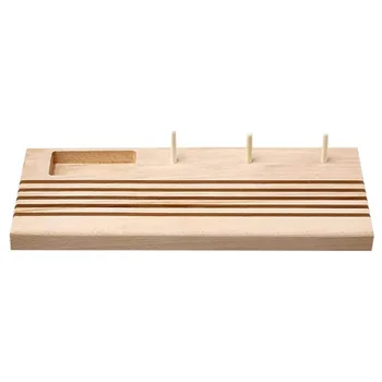 

ACCESSORIES Tool Wooden Hardwood Padded Patchwork Ruler Rack With Reel Holder Storage Space DIY Arts Crafts Sewing