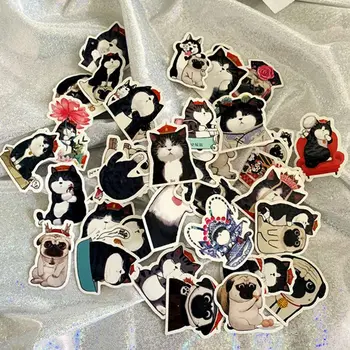 

Cute Pet Kitten Puppy Expression Pack Doodle Waterproof Sticker Decor Decals Book Decoration Student Stationery Sticker