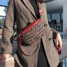 Модная поясная сумка, поясная сумка, Женская поясная сумка, банан, набедренная сумка, кожаная цепочка, грудь, сумка через плечо, роскошный бренд, поясная сумка