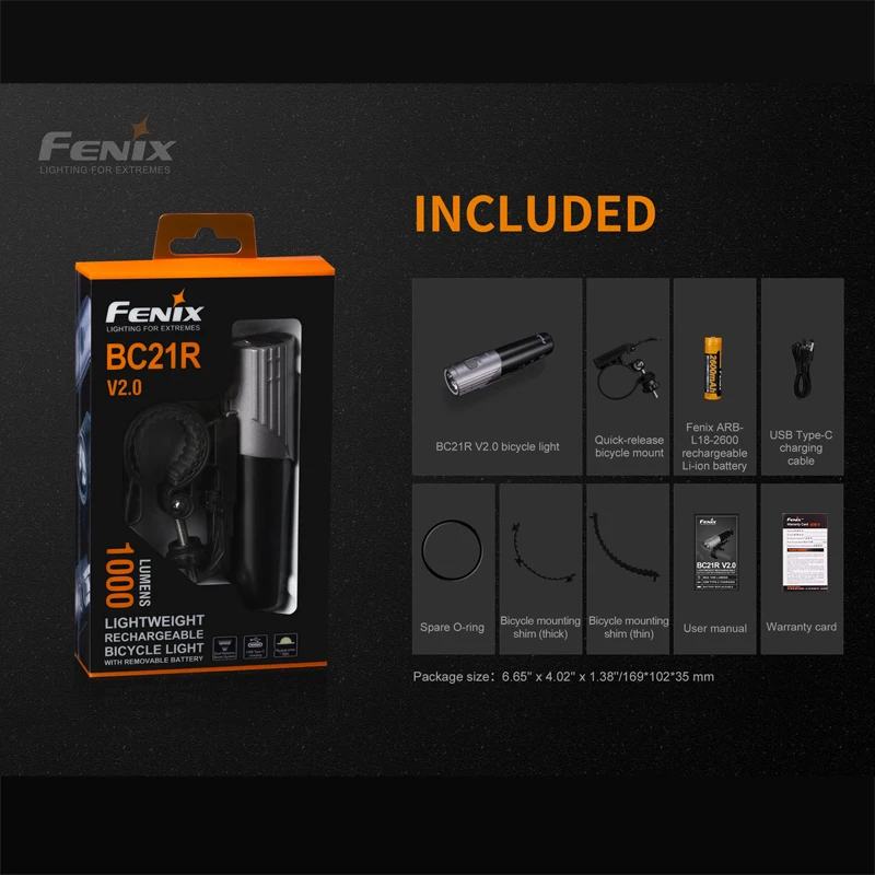 Fenix BC21R V2.0 Cree нейтральный белый светодиодный 1000 люмен перезаряжаемый светильник