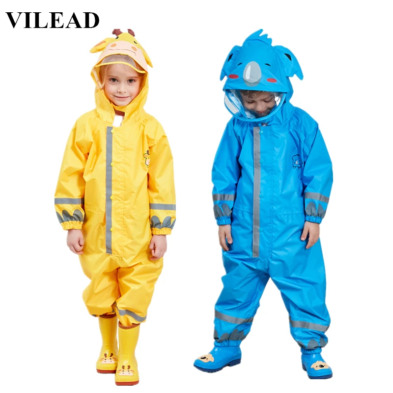 Детские комбинезоны VILEAD с милыми животными непромокаемое пальто