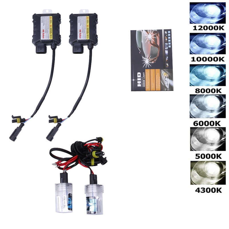 

2pcs 4300k-12000k H7 HID Xenon Headlight Conversion Bulbs Kit 55W