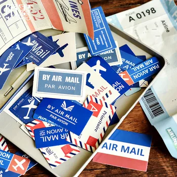 

45Pcs/bag Boxed stickers airmail series Decorative Scrapbooking Stickers For Notebooks Letter Envelope Sealing Stickers