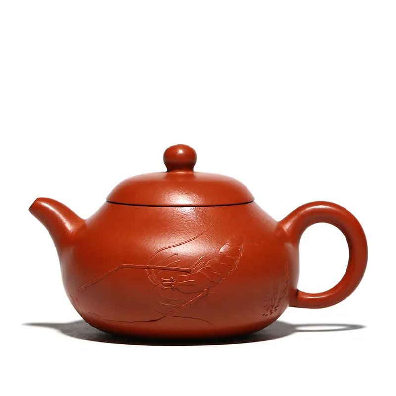 

110ml Ore Mud Zhu Shrimp Teapot Handmade Yixing Pot kung fu drinkware
