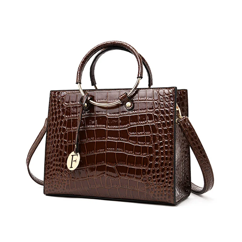 

Western Style Embossed Crocodile Pattern WOMEN'S Bag 2019 New Style Circular Ring Picture Handbag Export Crossbody Bag