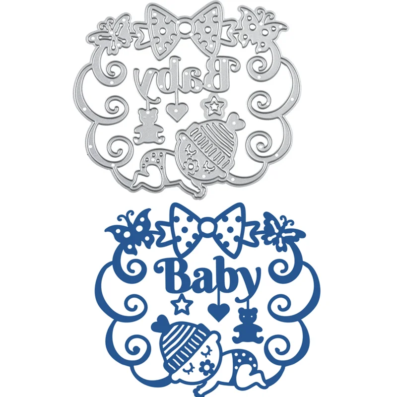 

Kokorosa Crafts Metal Steel Cutting Dies 2019 New Sleeping Baby Stencil for DIY Scrapbooking Paper/photo Cards Embossing Dies