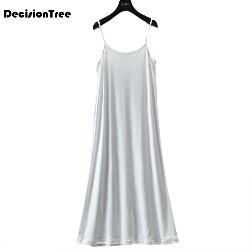 women modal slips solid petticoat knee length dress lady underskirts vestidos dress bottoming straight underdress petticoat