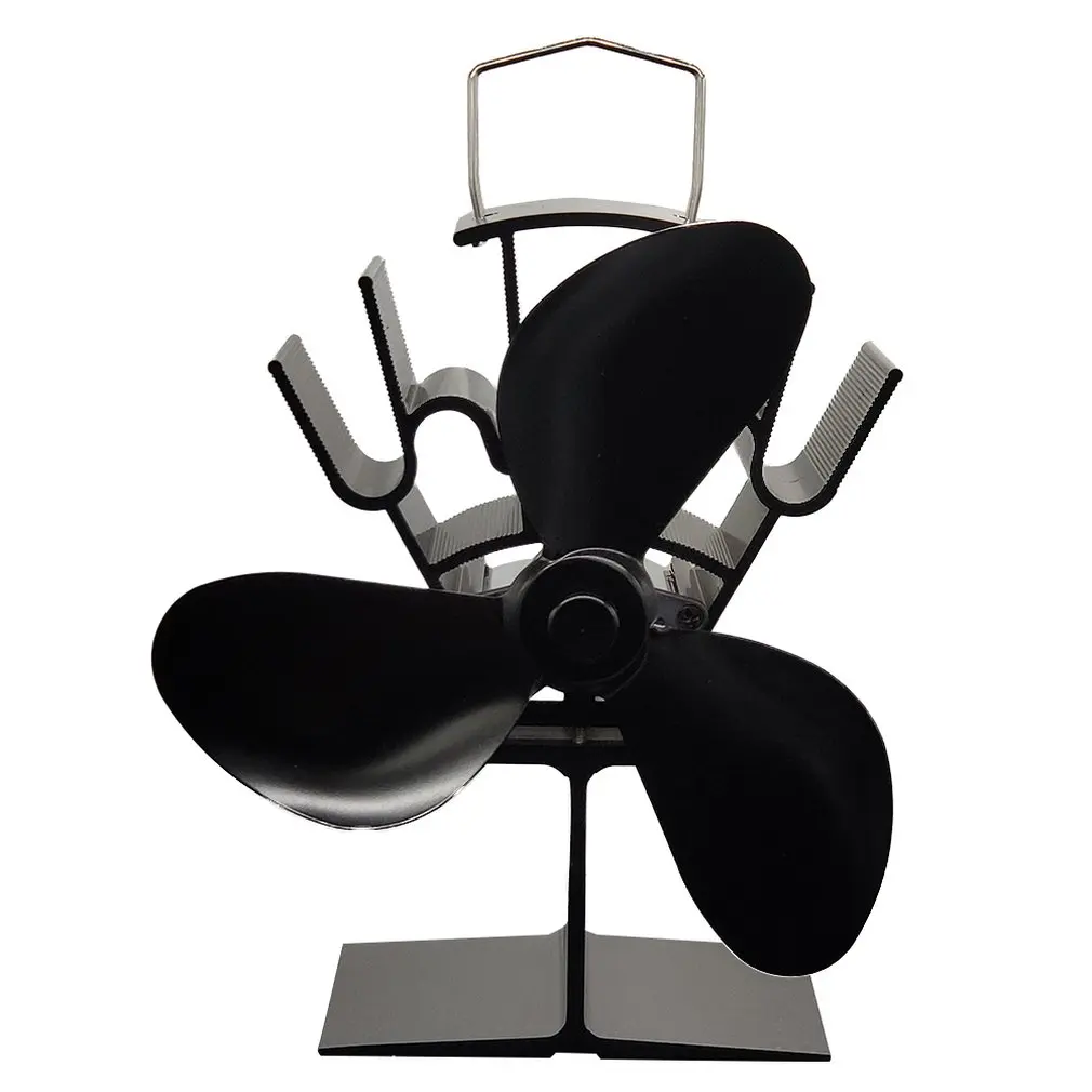 

EQ4-BK-3B 3 Blades Thermal Power Fireplace Stove Fan Heat Powered Stove Fan Heat Circulation Winter Warmer