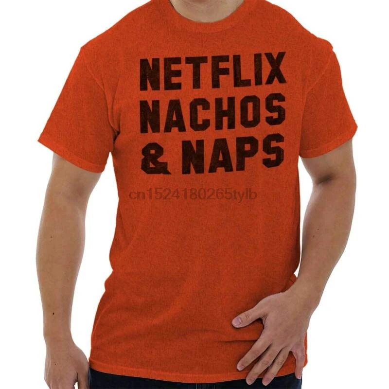 Netflix Nachos Nap Chill T shirt Tee Funny Sleep Movie TV Lazy T-Shirt Top |