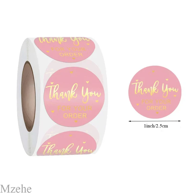 50-500pcs 1inch kraft paper Handmade Stickers Gift Sealing Sticker Festival Birthday Party Decorations Labels Thank you Stickers L