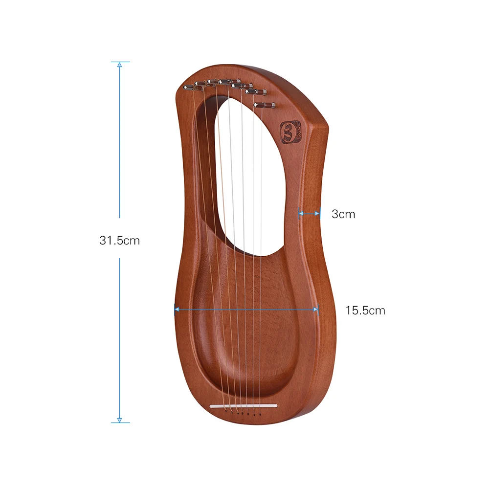 7 String / 10 деревянные Lyre Harp металлические Strings нейлоновые березовые твердые с