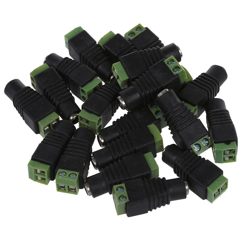 

10 Pcs 2.1X5.5Mm Male Jack DC Power Adapter for CCTV Camera with 20 Pcs CCTV Camera 5.5 X 2.1Mm DC Power Cable Female Plug Conne