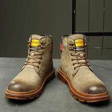 Зимняя уличная теплая хлопковая обувь; Мужская обувь для альпинизма; Ботинки martin; прогулочная обувь